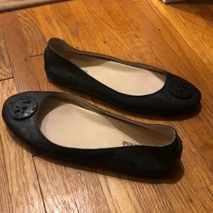 Michael Kors MK Black Leather Flats